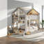 Lits superposés doubles avec rangement, en bois MDF et pin, style maison moderne-492177703