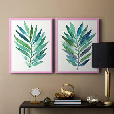 Palm Frond Flow I-Premium Framed Print -Ready to Hang - No Nails Required - No Nails Required