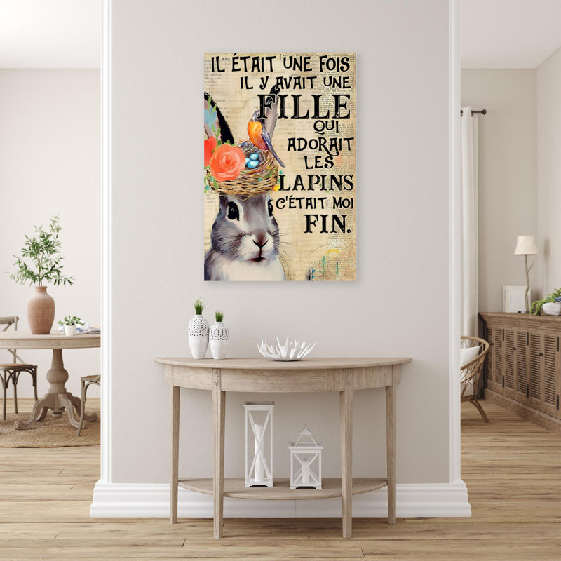 Kristyna " Rabbit Adorait Les Lapins ", H 20 po x l 16 po x P 1,25 po