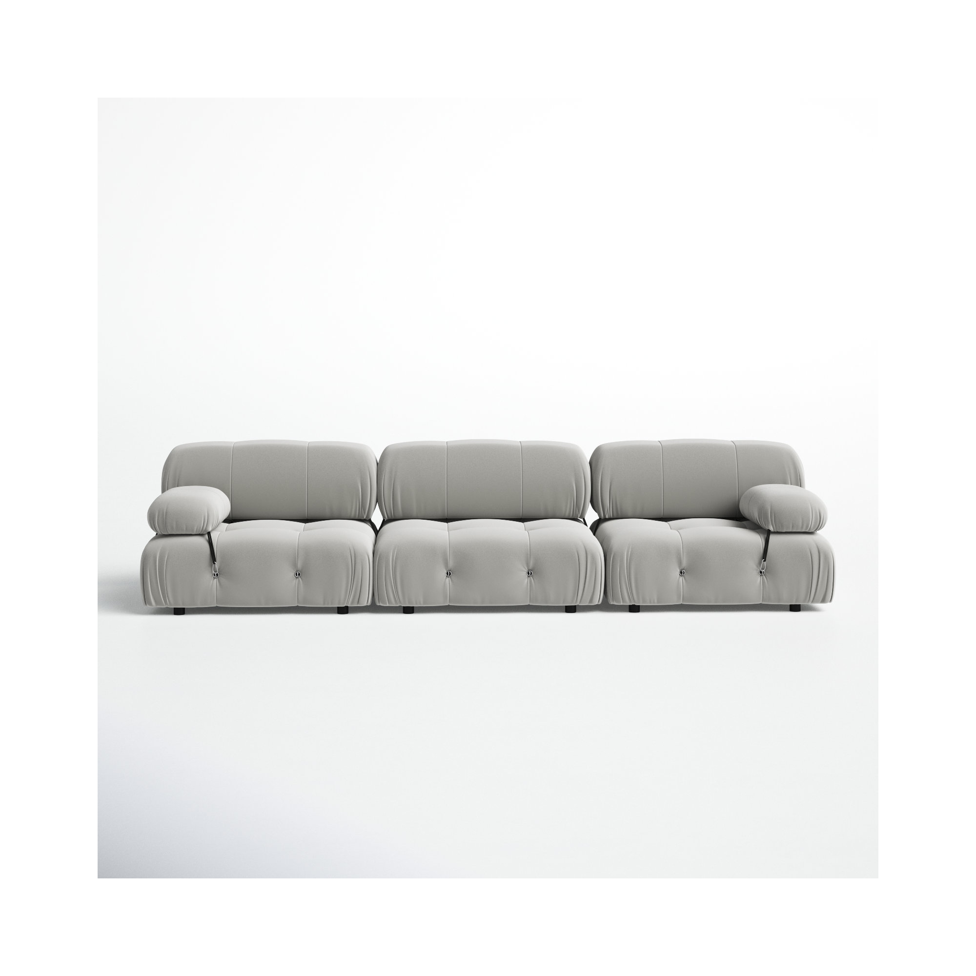 Mio 108'' Upholstered Sofa, Light Gray