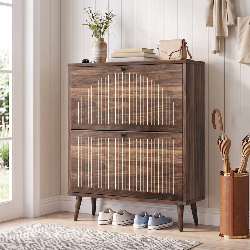 Armoire de rangement pour chaussures 16 paires, Brun