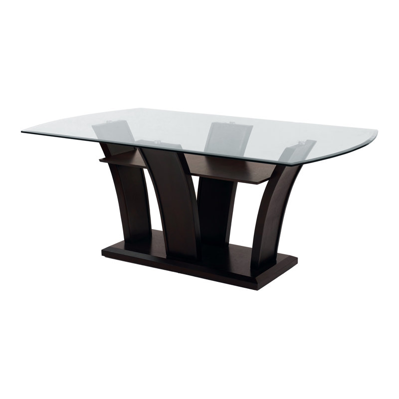 Bounaga 71.6'' L Dining Table with Glass Top
