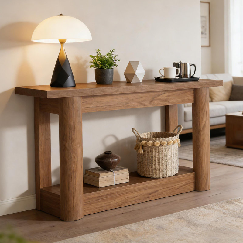 Entryway Table,2-Tier Console Table,Sofa Table, Brown