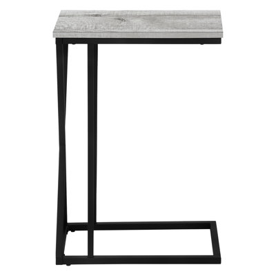 End Table For Bedroom And Living Room, Grey Wood-Look Laminate Black Metal Construction, 9.95 In. L X 18.25 W 25.76 H Room Bedroom, Metal, Easy To Move, 9.95"L 18.25"W 25.76"H