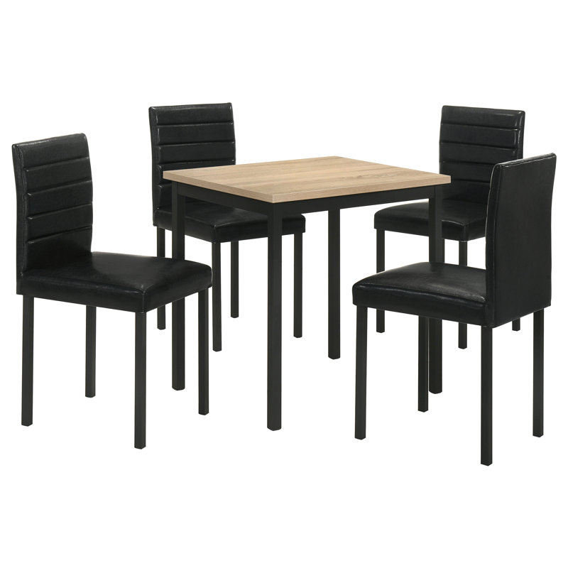 Wilmary 5-Piece Space Saving Rectangular Dining Table Greige Oak