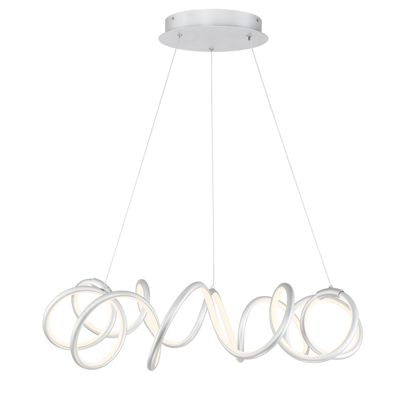 Wachapreague Dimmable LED Chandelier, Satin Nickel