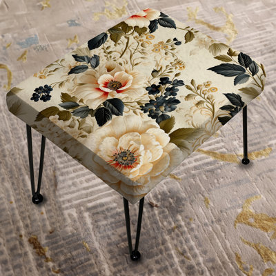 Green Antique Country House Floral Charm - Floral Rectangle Ottoman