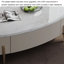 Table basse ovale en marbre clair de luxe-464079323