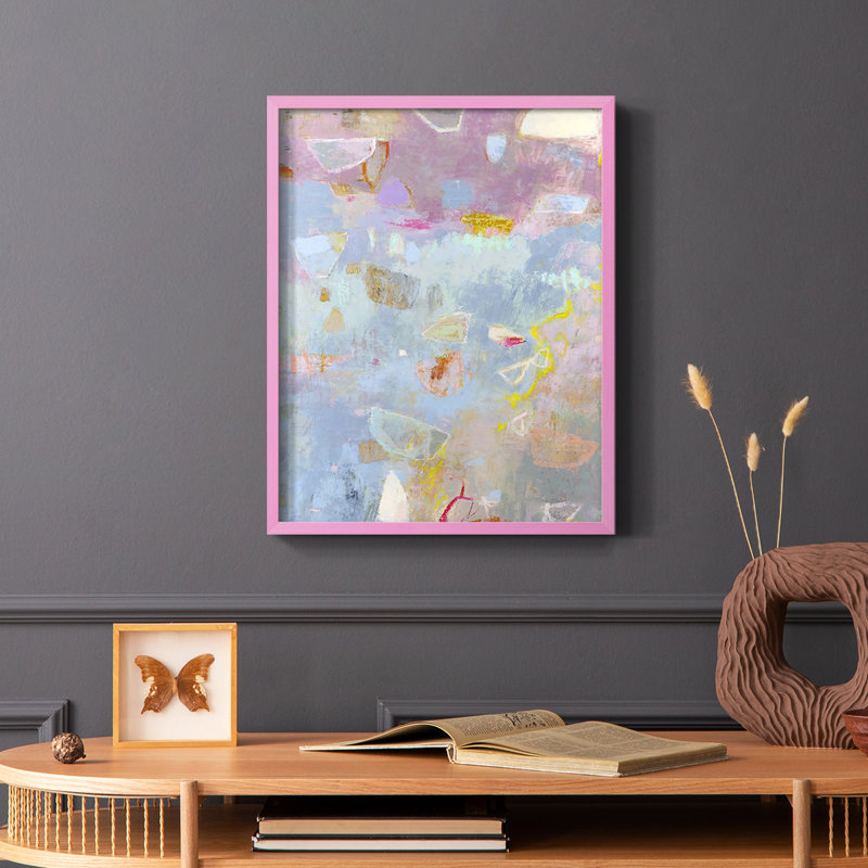 «Wh tandis que II», reproduction encadrée - bois massif, Rose, H 10 po x l 8 po