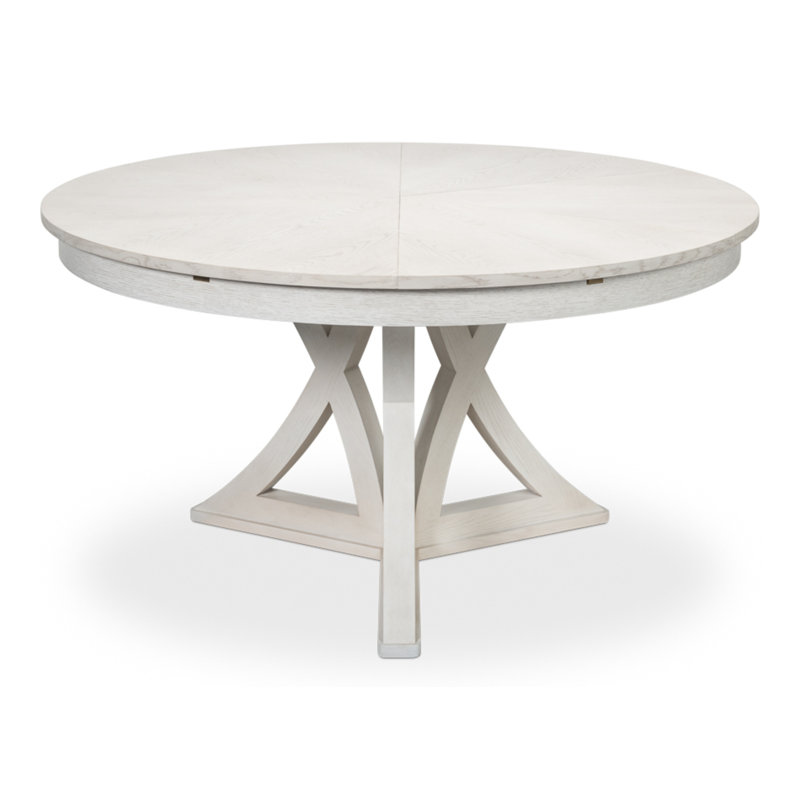 Table de salle à manger Casual Jupe, H 30 po x L 55 po x l 55 po, Blanc de travail