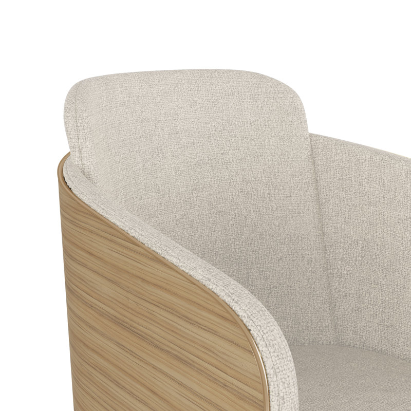 San Francisco Fabric Office chair, Beige Wood
