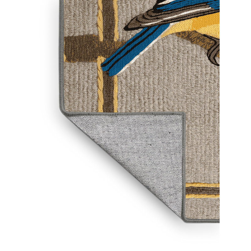  Tapis lavable mésange bleue, Rectangulaire 2 pi x 3 pi