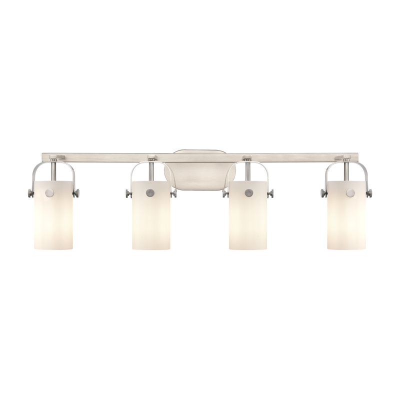 Éclairage pour meuble-lavabo mural 4 po Smethport, Blanc, Nickel satiné