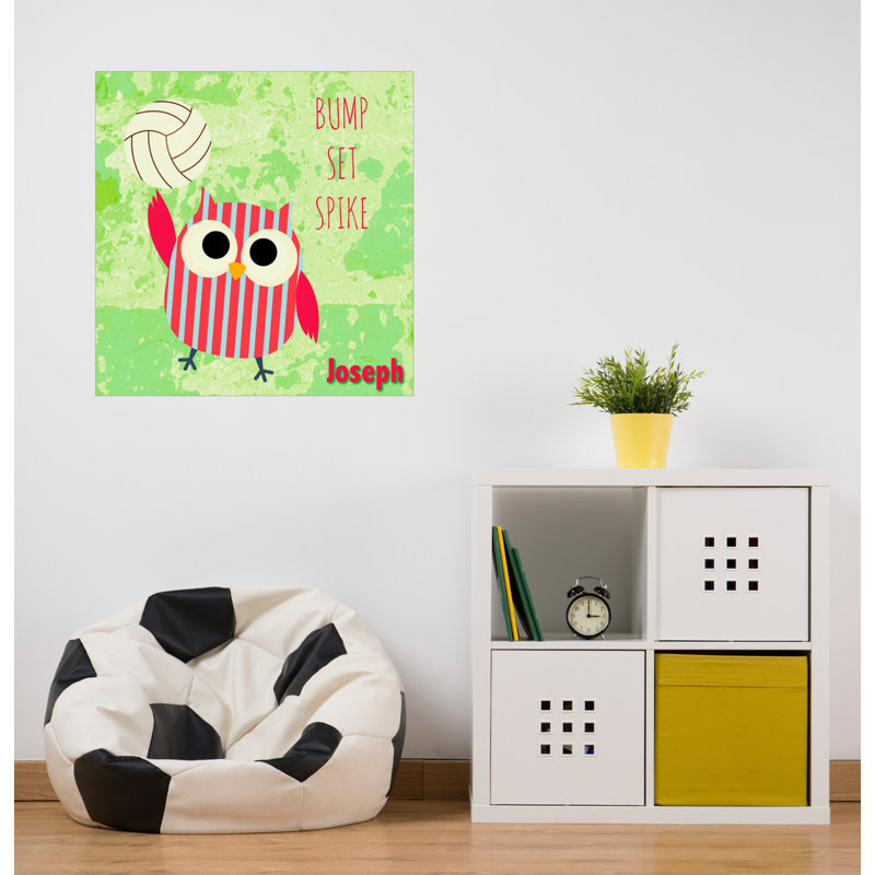 Décalcomanie murale personnalisée hibou de natation, H 20 po x l 20 po, Oui