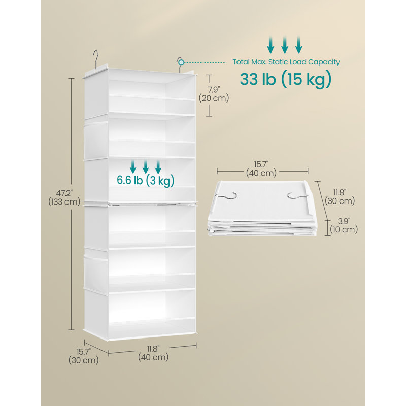 Fabric Hanging Organiser, White