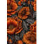Papier peint floral, décoration murale orange foncé
