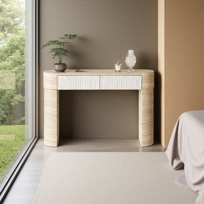 Entryway Table,Two Hidden Handle Drawers, Console Table