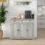 Buffet avec comptoir en bois massif, armoire de rangement de cuisine moderne, armoire à café avec 3 tiroirs, portes et tablette réglable-413355380