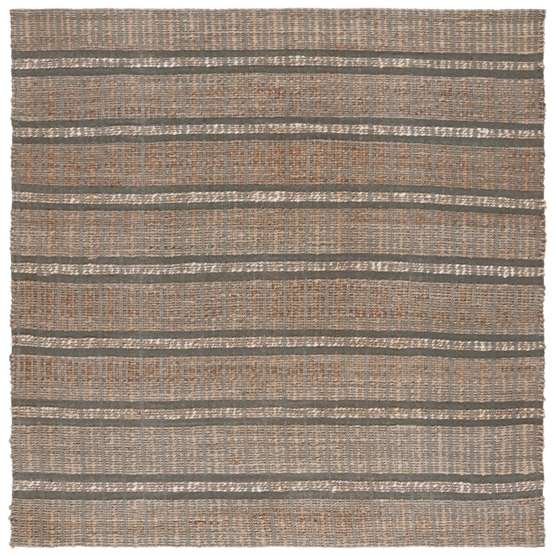 Adisan Geometric Flatweave Olive/Natural Area Rug, Square 6'6"
