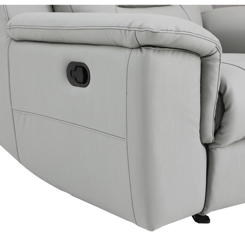 Fauteuil inclinable en cuir avec support lombaire, 52 po Hauteur du colis - Support moderne - gris