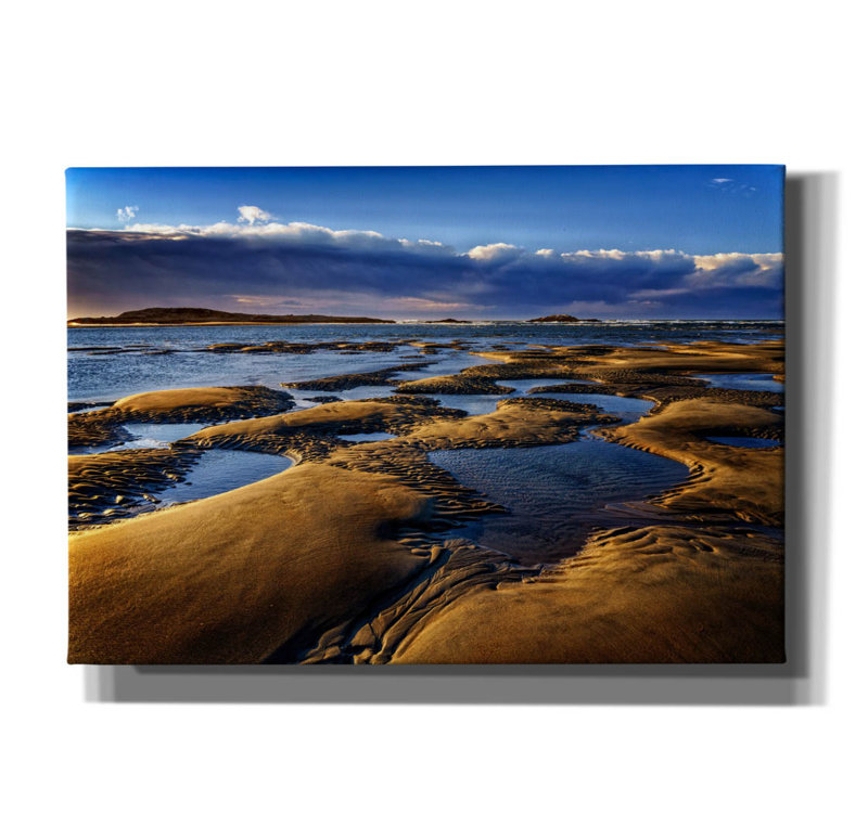 Toile épique Graffiti «Morning On Popham Beach» par Rick Berk, 18 po x 12 po, H 18 po x l 26 po x P 0,75 po