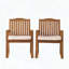 Chaises de salle à manger en bois d'acacia avec coussins, ensemble de 2
