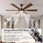 Ventilateur de plafond 6 pales en bois massif avec lumière DEL et télécommande Modern-1455755810-1455755811-1455755814