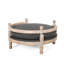 Lit pour animal de compagnie contemporain de taille moyenne l 27,98 po x P 15,05 po, revêtement, garniture cloutée, 100%, couleur gris anthracite moyen