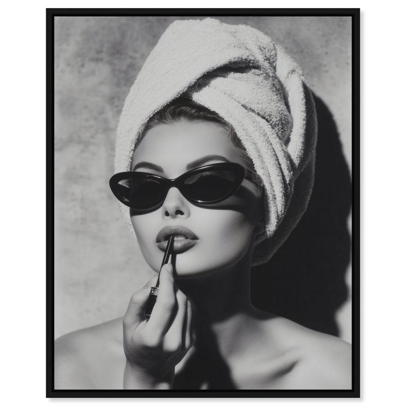 Retro Vanity Vibe Print by Oliver Gal, 17"H x 21"W, Black Floater Frame