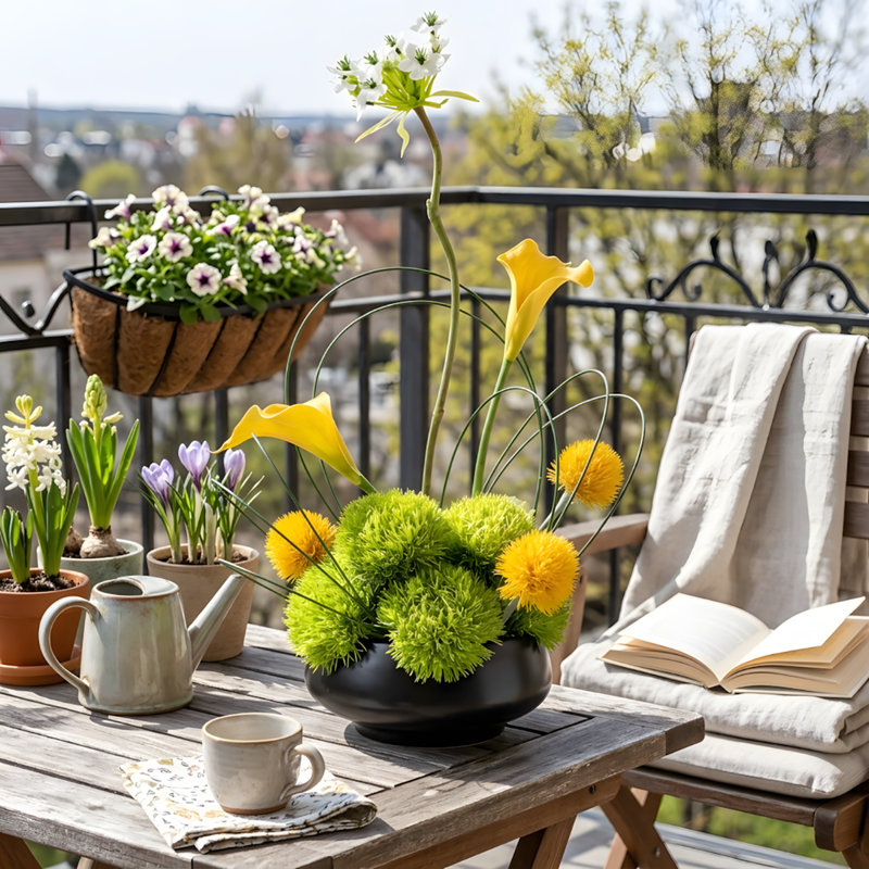 Arrangement organique moderne dans un pot