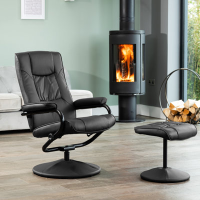 Oundle Swivel Based Based Recliner and Footstool - Cream