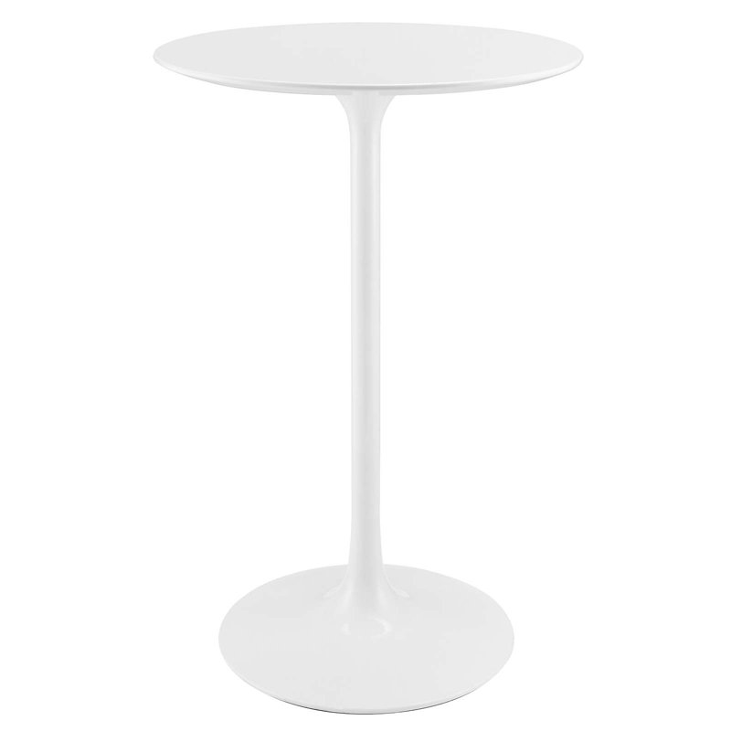 Lippa 28" Round Wood Bar Table, White