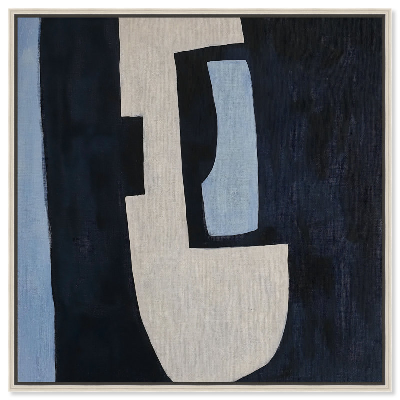 Contours of Silence II Canvas Abstract Print by Oliver Gal, Black Frame, 12 x 12, 41"H x 41"W, Silver Frame