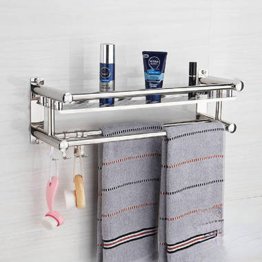 Lucine Holder for Kitchen Sink Adhesive Sponge Caddy Shower Shelf with Hooks Stick Rebrilliant