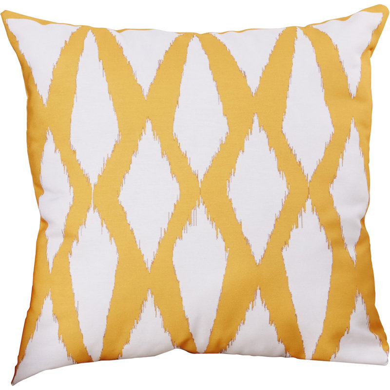 Ikat Reversible Throw Pillow, Celosia Orange, 18" x 18"