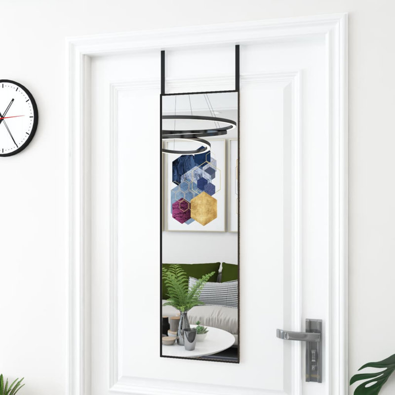Leandrea Aluminium Rectangle Mirror, Black, 31.5" x 15.7"