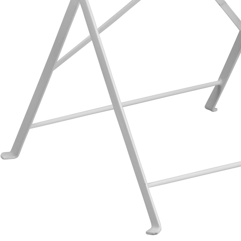 Commercial Grade 30" Round Indoor-Outdoor Steel Folding Patio Table, White
