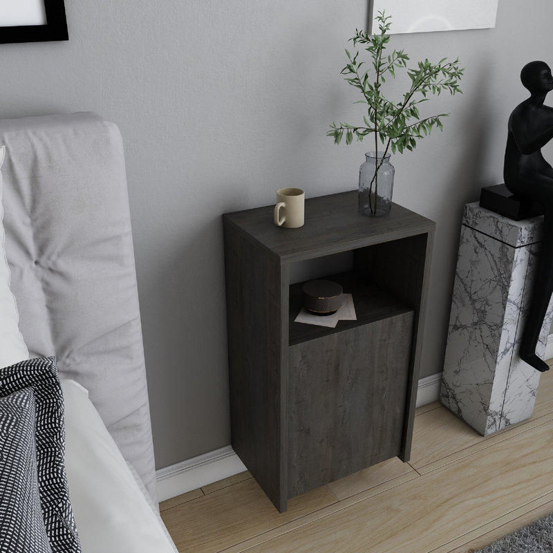 Ronassi 39.8cm W Bedside Table, Dark Oak