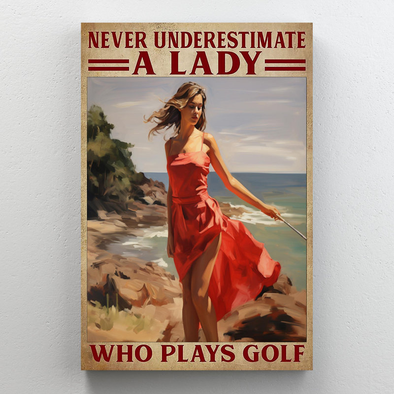 A Lady Who Plays Golf 2 - 1 Piece Rectangle Graphi A Lady Who Plays Golf 2, H 36 po x l 24 po x P 1,25 po