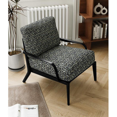 Fauteuil décontracté à assise large en tissu de style moderne