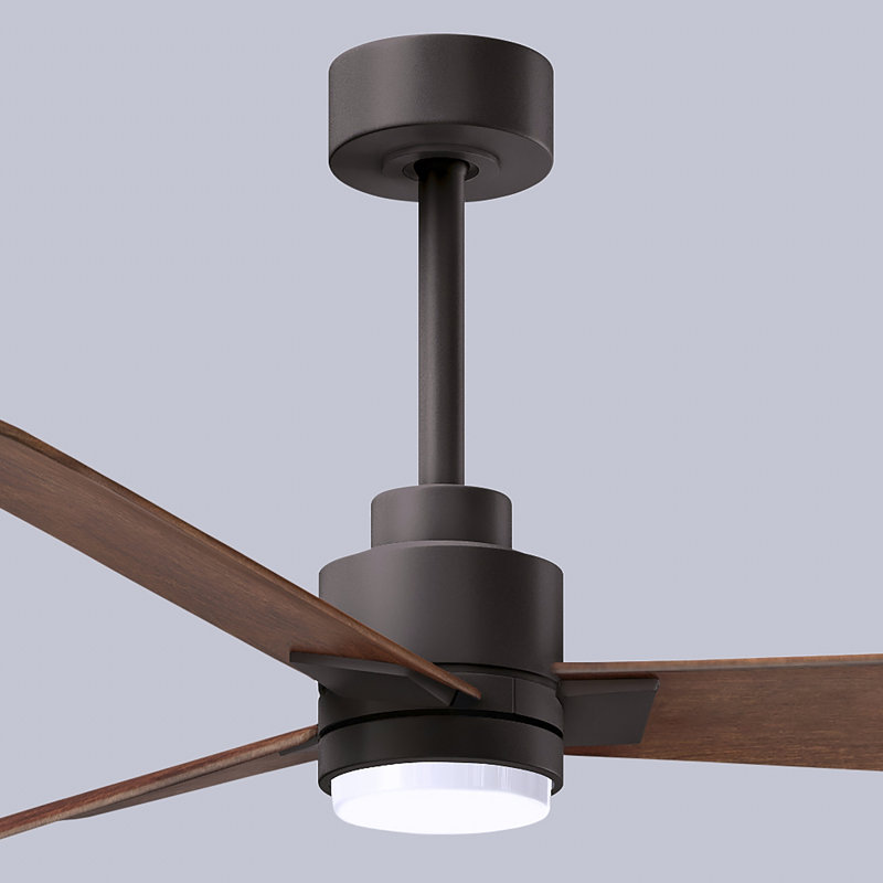 Alessandra - Three Blade Transitional Ceiling Fan -LED, Walnut, Textured Bronze, 42"
