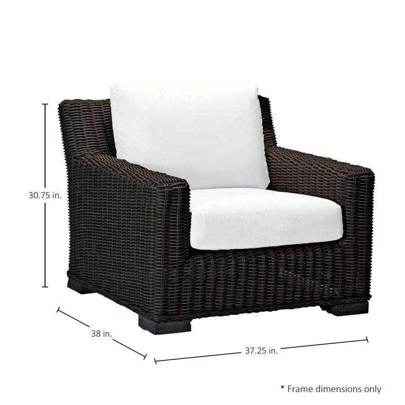 Rustic Wicker Patio Armchair (No Cushions), Rustic #2 Black Walnut