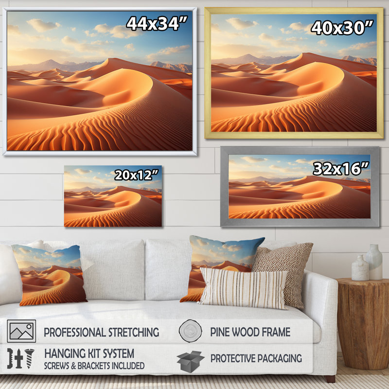 USA Desert Sands Landscape, impression sur toile, Toile tendue, H 24 po x l 32 po x P 1 po