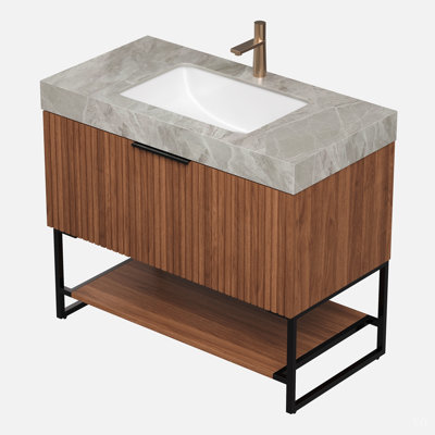36"Undermount Ceramic Basin, NO Cabinet, NO Faucet and Drain, Suitable for Vanity TILLEY, YOLAN, etc.