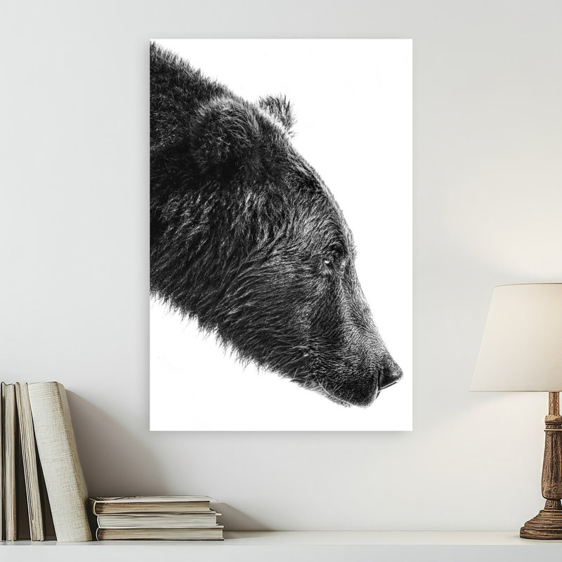 «Grizzly Bear Profile», impression d'art mural contemporain, H 24 po x l 16 po