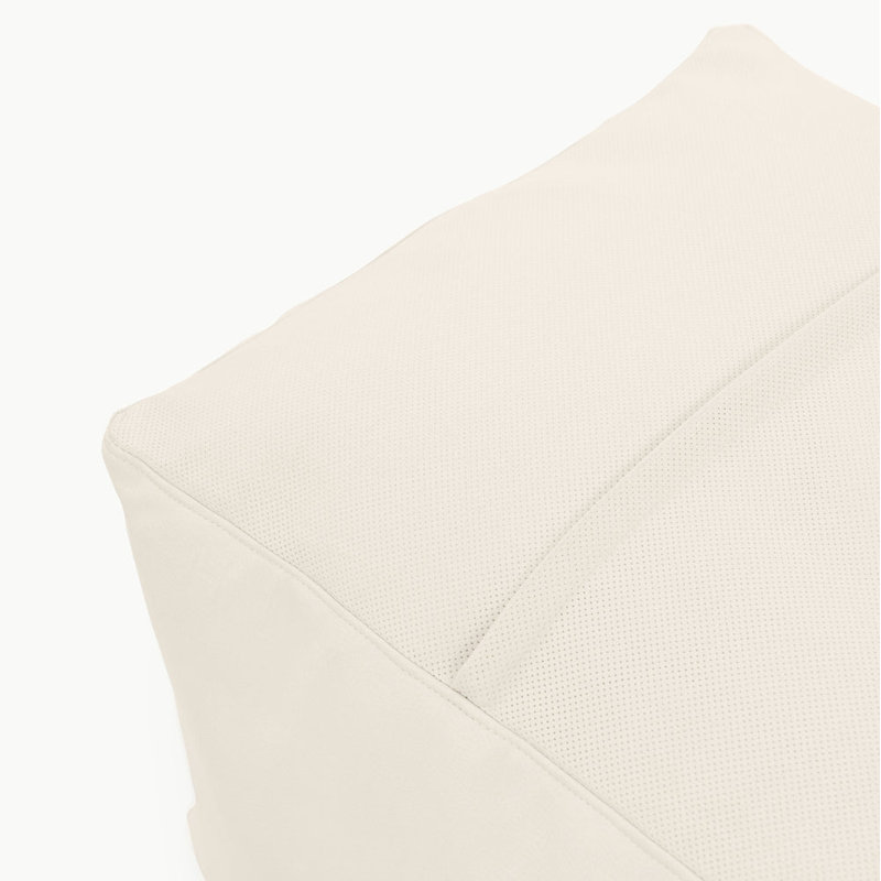 Square Pouf, Ivory 