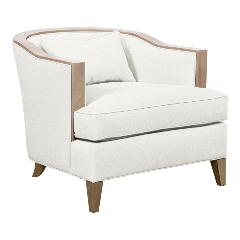 Thom Filicia Home Upholstered Barrel Chair, Hampton, Kempsey Sheepskin Polyester Blend