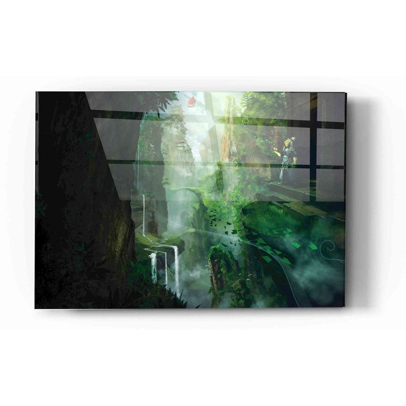 «Dragon Valley» par Jonathan Lam, art mural en verre acrylique, H 16 po x l 24 po x P 0,12 po