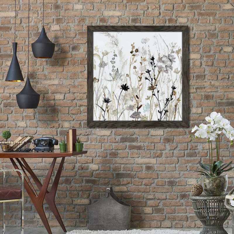 « wildflower brume ii », reproduction de peinture à l’aquarelle encadrée, H 39,5 po x l 39,5 po x P 0,75 po