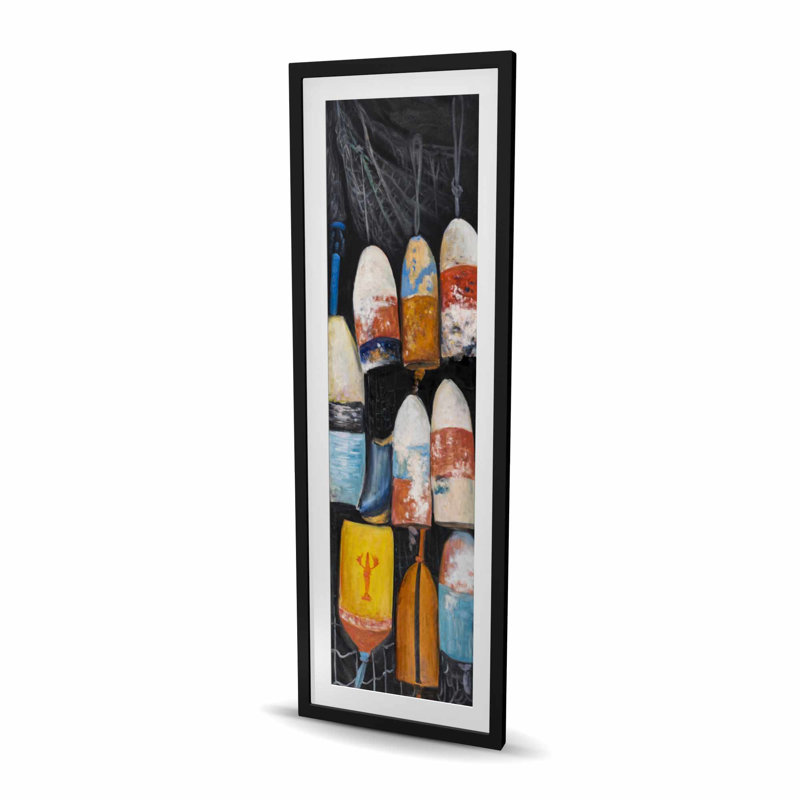 Bouées de homard rétro - imprimé sportif bleu pour la décoration intérieure, H 60 po x l 20 po